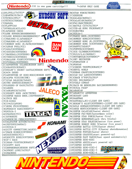 110 in 1 (Asia) (En) (Unl) (Pirate) box art